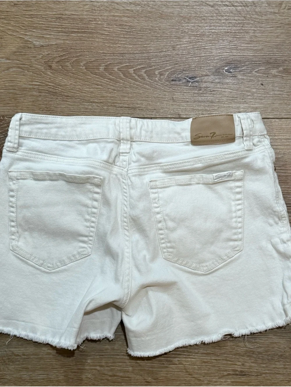White Frayed Hem Womens Denim Shorts